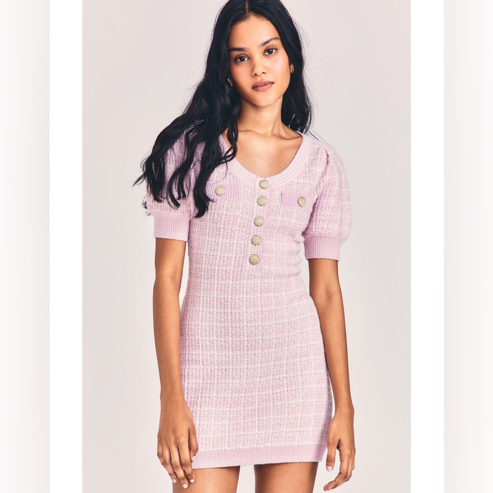 Loveshackfancy Sailor Tweed Dress Pink NWT